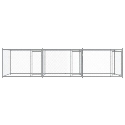 Dog Cage with Doors Grey 6x2x1.5m Galvanised Steel - Image 4