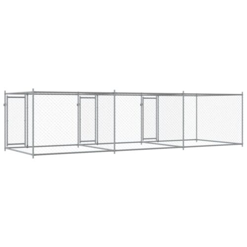 Dog Cage with Doors Grey 6x2x1.5m Galvanised Steel - Image 6