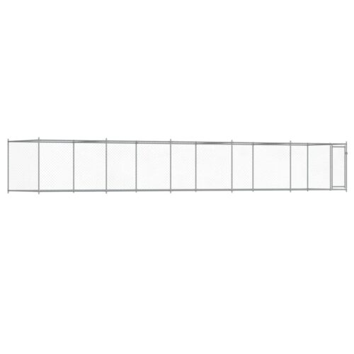 Dog Cage with Door Grey 10x2x1.5m Galvanised Steel