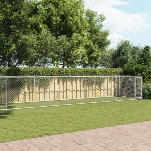 Dog Cage with Door Grey 10x2x1.5m Galvanised Steel - Image 3