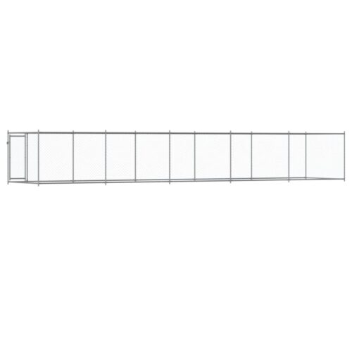 Dog Cage with Door Grey 10x2x1.5m Galvanised Steel - Image 6