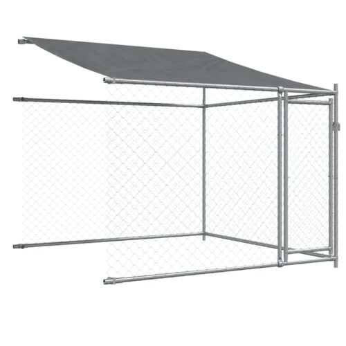 Dog Cage with Roof Doors Grey 6x2x2m Galvanised Steel - Image 7