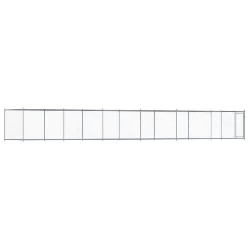 Dog Cage with Door Grey 12x2x1.5m Galvanised Steel