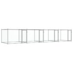 Dog Cage with Doors Grey 8x2x1.5m Galvanised Steel