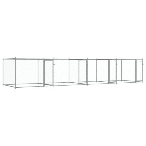 Dog Cage with Doors Grey 8x2x1.5m Galvanised Steel