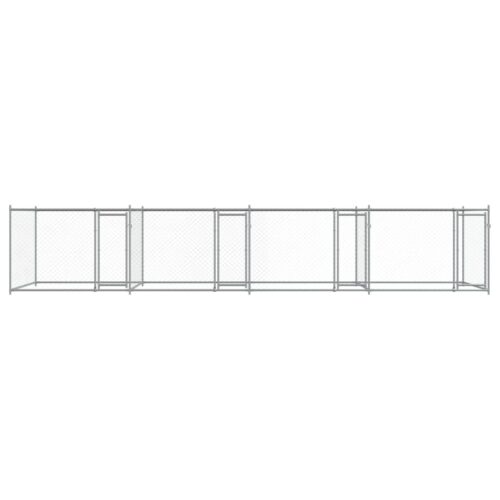 Dog Cage with Doors Grey 8x2x1.5m Galvanised Steel - Image 4