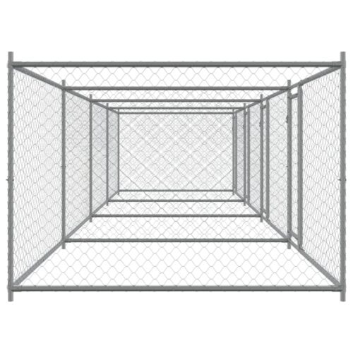 Dog Cage with Doors Grey 8x2x1.5m Galvanised Steel - Image 5