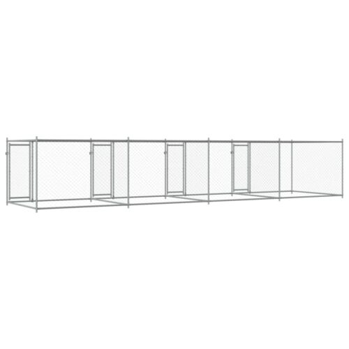 Dog Cage with Doors Grey 8x2x1.5m Galvanised Steel - Image 6