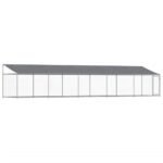 Dog Cage with Roof Door Grey 10x2x2m Galvanised Steel