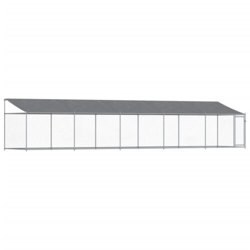 Dog Cage with Roof Door Grey 10x2x2m Galvanised Steel
