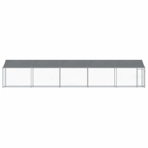 Dog Cage with Roof Door Grey 10x2x2m Galvanised Steel - Image 3