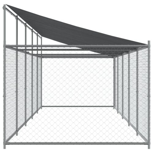 Dog Cage with Roof Door Grey 10x2x2m Galvanised Steel - Image 4