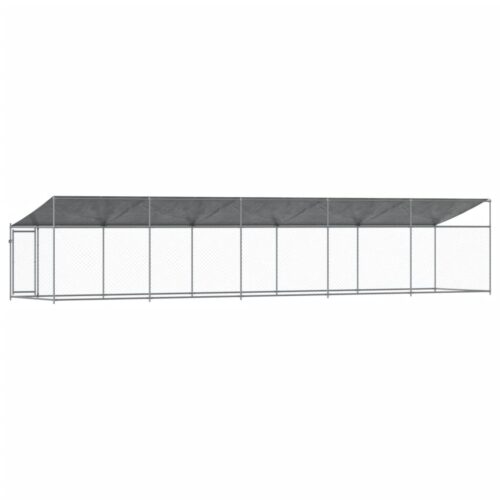 Dog Cage with Roof Door Grey 10x2x2m Galvanised Steel - Image 5