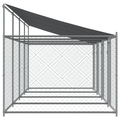 Dog Cage with Roof Doors Grey 8x2x2m Galvanised Steel - Image 4