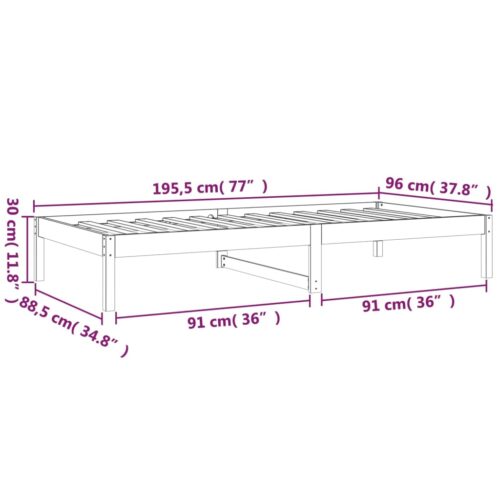 Day Bed White 90x190cm Solid Wood Pine - Image 11