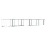 Dog Cage with Doors Grey 10x2x1.5m Galvanised Steel