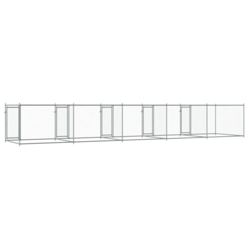Dog Cage with Doors Grey 10x2x1.5m Galvanised Steel - Image 6