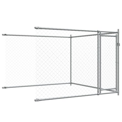 Dog Cage with Doors Grey 10x2x1.5m Galvanised Steel - Image 8