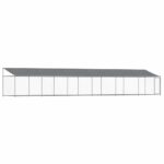 Dog Cage with Roof Door Grey 12x2x2m Galvanised Steel