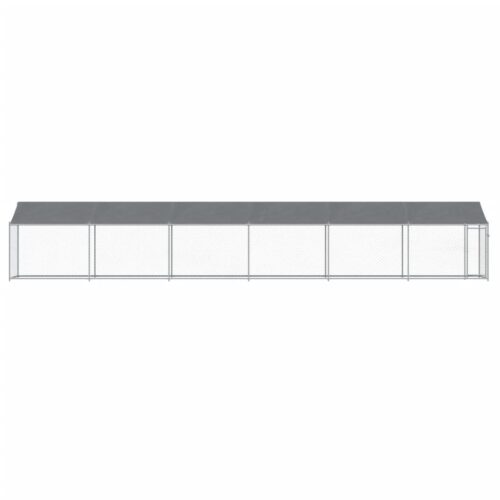 Dog Cage with Roof Door Grey 12x2x2m Galvanised Steel - Image 3