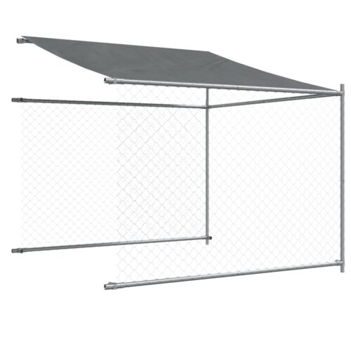 Dog Cage with Roof Door Grey 12x2x2m Galvanised Steel - Image 7