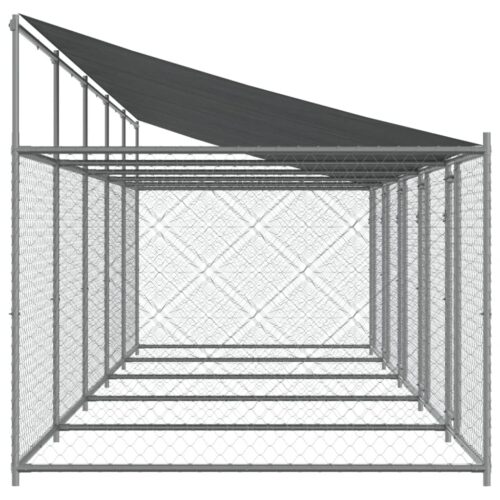 Dog Cage with Roof Doors Grey 10x2x2m Galvanised Steel - Image 4