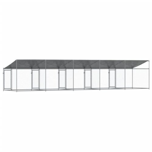 Dog Cage with Roof Doors Grey 10x2x2m Galvanised Steel - Image 5