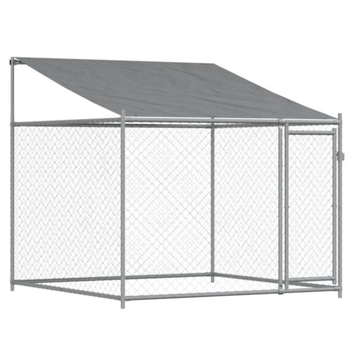 Dog Cage with Roof Doors Grey 10x2x2m Galvanised Steel - Image 6