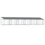 Dog Cage with Roof Doors Grey 12x2x2m Galvanised Steel