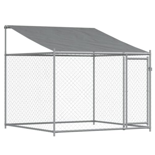 Dog Cage with Roof Doors Grey 12x2x2m Galvanised Steel - Image 6