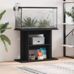 Aquarium Stand Black 80x35x60cm Engineered Wood
