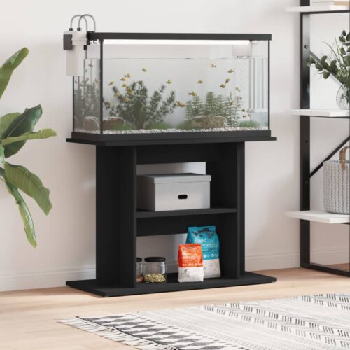 Aquarium Stand Black 80x35x60cm Engineered Wood