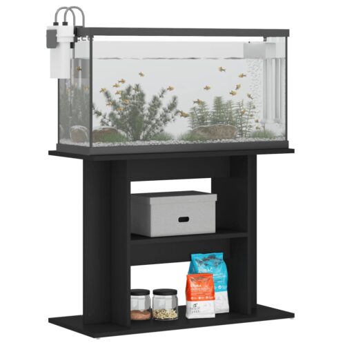 Aquarium Stand Black 80x35x60cm Engineered Wood - Image 3