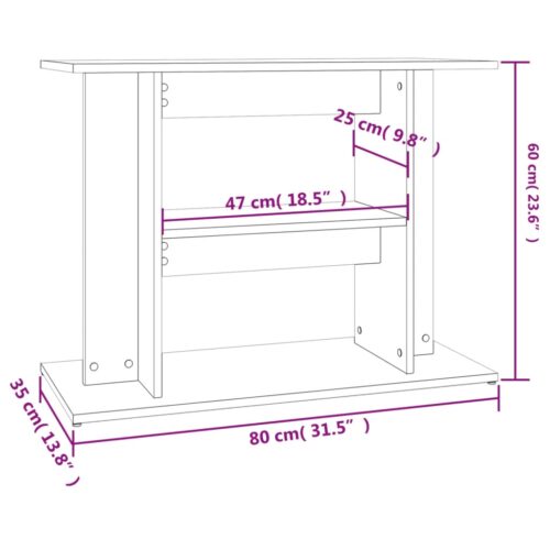 Aquarium Stand Black 80x35x60cm Engineered Wood - Image 8