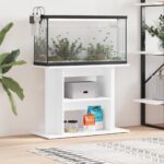 Aquarium Stand White 80x35x60cm Engineered Wood