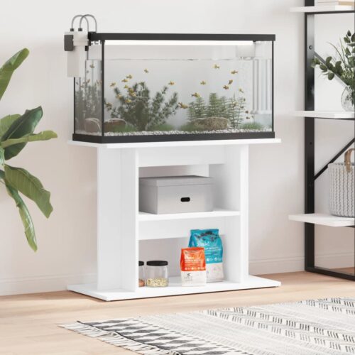 Aquarium Stand White 80x35x60cm Engineered Wood