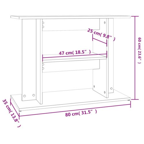 Aquarium Stand White 80x35x60cm Engineered Wood - Image 8