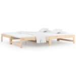 Pull-out Day Bed 2x(90x190)cm Solid Wood Pine