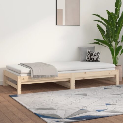Pull-out Day Bed 2x(90x190)cm Solid Wood Pine - Image 4