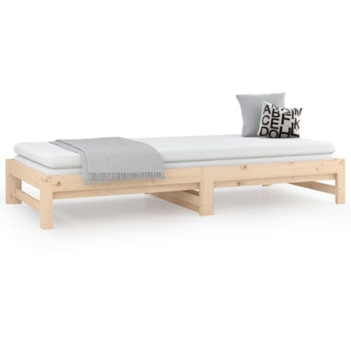 Pull-out Day Bed 2x(90x190)cm Solid Wood Pine - Image 5