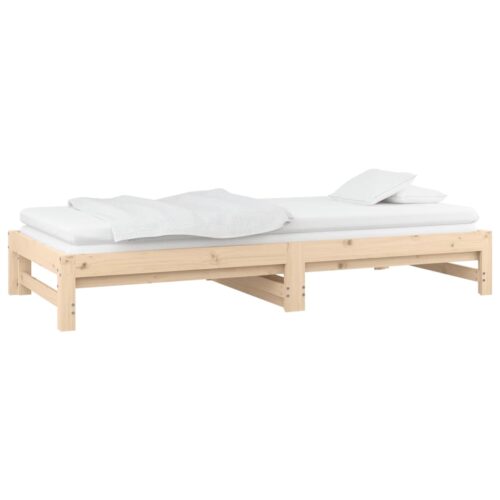 Pull-out Day Bed 2x(90x190)cm Solid Wood Pine - Image 7