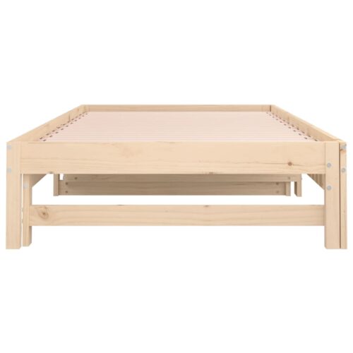 Pull-out Day Bed 2x(90x190)cm Solid Wood Pine - Image 11