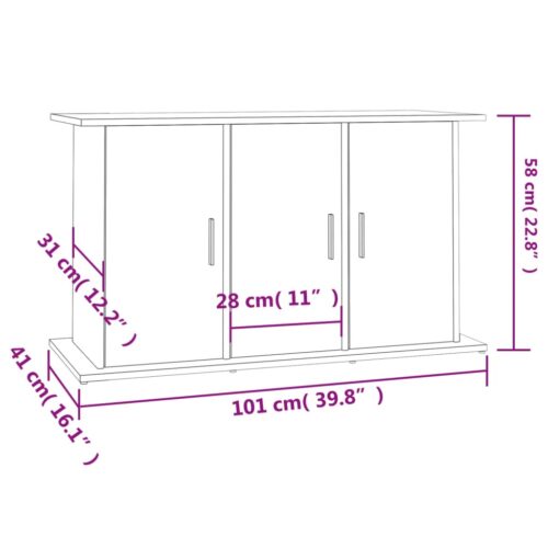Aquarium Stand White 101x41x58cm Engineered Wood - Image 11