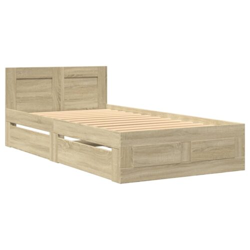 Bed Frame with Headboard Sonoma Oak 90x190cm - Image 3