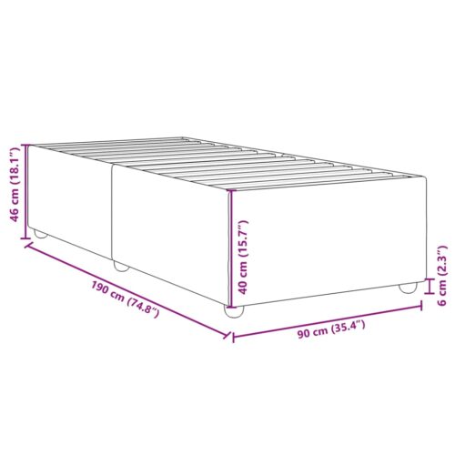 Bed Frame Black 90x190cm Fabric - Image 9