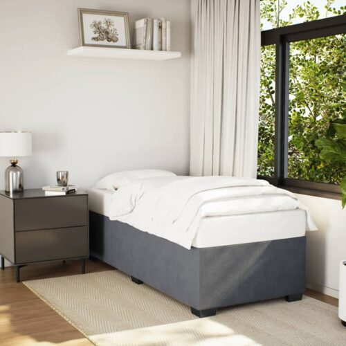 Bed Frame Dark Grey 90x190cm Velvet - Image 10