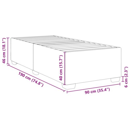 Bed Frame Black 90x190cm Fabric - Image 9