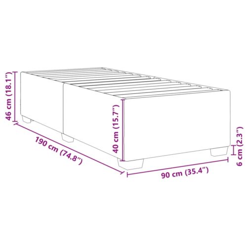 Bed Frame Black 90x190cm Fabric - Image 9