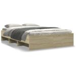 Bed Frame Sonoma Oak 135x190cm Engineered Wood