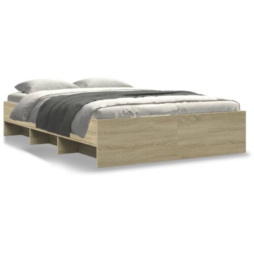 Bed Frame Sonoma Oak 135x190cm Engineered Wood